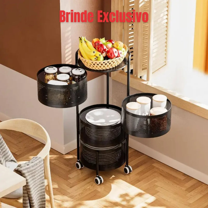 Batedeira Elétrica Multiuso ChefMax Inox 6 Velocidades + BRINDE: Fruteira Giratória 4 Andares