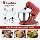 Batedeira Elétrica Multiuso ChefMax Inox 6 Velocidades + BRINDE: Fruteira Giratória 4 Andares
